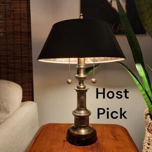 French 1800s 'Lampe Moderatuer' Antique Electrified Oil Lamp Copper Bath Shade